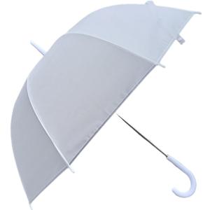 Clear Bubble Umbrella  See Through, Rain & Windproof Umbrella for Weddings, Prom, Graduation and Outdoor Events - Automatic Open, Crook Handle, Clear Dome (Pure white)