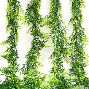 4pcs Artificial Italian Ruscus Greenery Garland 6ft. Greenery Vines Nature Green for Table Home Wedding Decoration