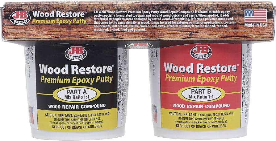 J-B Weld 40006 Wood Restore Premium Epoxy Putty Kit - 32 oz.