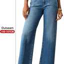 KUNMI Jeans for Women Wide Leg Baggy High Waist Boyfriends Straight Leg Stretchy Denim Pants Trendy Fall 2025 (Blue, L) 14
