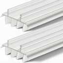 Pushglossy 2 Pcs Replacement Door Bottom with Vinyl Fins 36" Long 1 3/4" Wide Threshold Seal Bottom of Door Weatherstrip Kerf Weather Stripping for 7/8" Between Barbs (White)