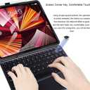 Ultra Slim Bluetooth Keyboard with Touchpad for iPad, Rechargeable Portable Wireless Keyboard for iPad Pro/Air/Mini, iPhone, Samsung Galaxy, Tablet, and Other iOS Android Windows Devices (Black)
