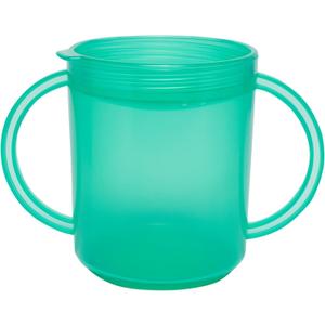 TalkTools Recessed Lid Cup with Handles - Leak Proof | Promotes Oral Motor Skills, Lip Closure, and Self Feeding | Alternative to Sippy Bottle | Food Grade Materials | Dishwasher Safe (Green)