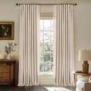 INOVADAY 100% Blackout Curtains for Bedroom, Black Out Curtains 84 Inch Long, Clip Rings Linen Blackout Drapes, Thermal Insulated Room Darkening for Living Room, 2 Panels - Oatmeal,W50xL84