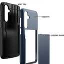 Nvollnoe for Samsung S24 Plus Case with Card Holder Dual Layer Heavy Duty Protective Case Hidden Card Slot Slim Wallet Case for Samsung S24 Plus 6.7''(Blue)