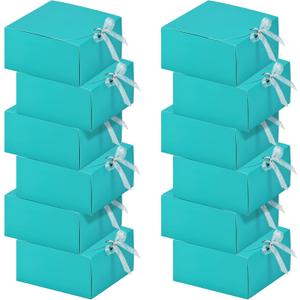 HUAPRINT Gift Boxes with Lids,Teal Blue Gift Boxes 8x8x4inches,Bridesmaid Proposal Box,12 Sets,Kraft Paper Gift Boxes for Wedding,Packaging,Present,Birthday,Cupcake Boxes,Crafting (Turquoise)