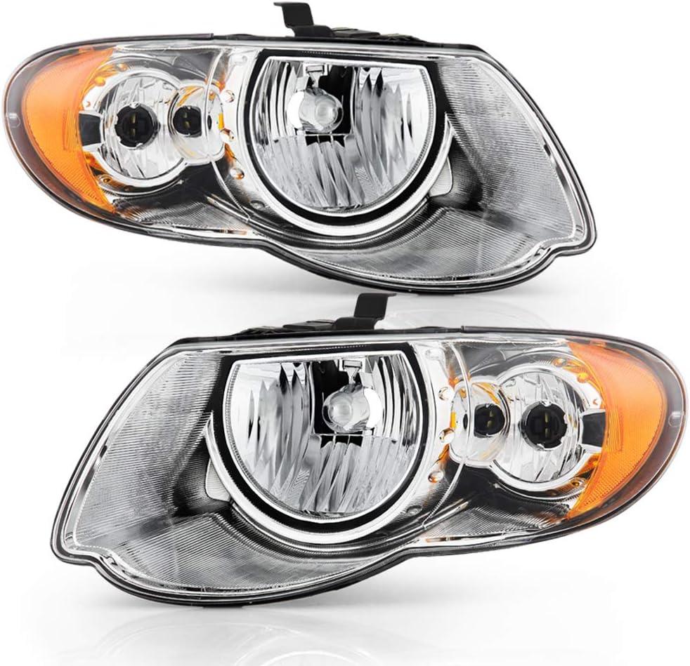 ACANII - For 2005-2007 Chrysler Town & Country w/ 119" Wheel Base OE Style Headlights Headlamps Pair Driver & Passenger