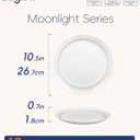 10.5 inch Dinner Plate Set of 6, Lightweight Round Opal Glass Dinnerware Plates, Dishwasher and Microwave Safe, Black Modern Speckled Design (Galaxy)