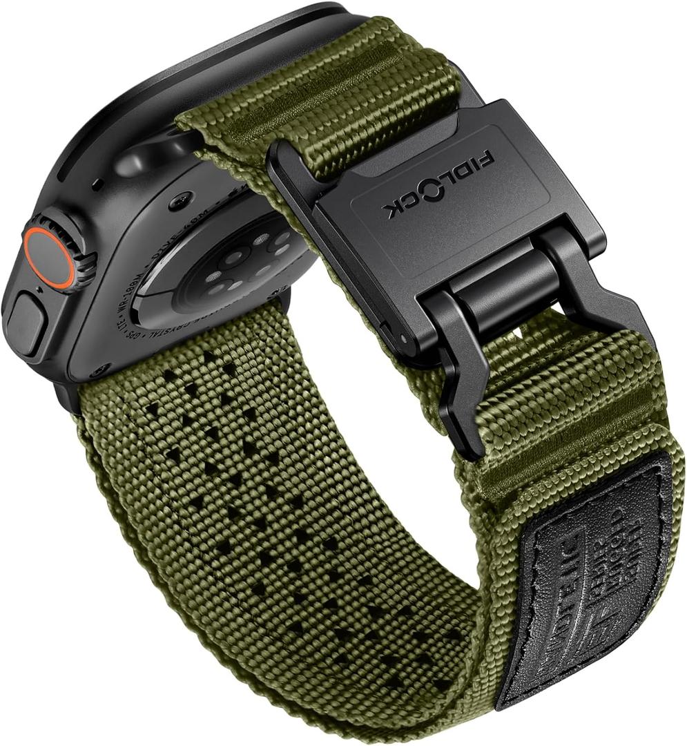 Bandletic Compatible with Apple Watch Ultra Band 2 49mm for Men - Tactical Military Nylon Straps with FIDLOCK Magnetic Clasp for iWatch Series 10 46mm, 9/8/7 45mm, SE/6/5/4 44mm, 3/2/1 42mm (Army Green), Size: L 49/46/45/44/42mm(Series 3 2 1) Bandletic Compatible with Apple Watch Ultra Band 2 49mm for Men - Tactical Military Nylon Straps with FIDLOCK Magnetic Clasp for iWatch Series 10 46mm, 9/8/7 45mm, SE/6/5/4 44mm, 3/2/1 42mm (Army Green), Size: L 49/46/45/44/42mm(Series 3 2 1)