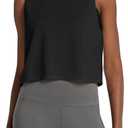 baleaf Workout Tops for Women Crop Tank Top Quick Dry Athletic Gym Exercise Sleeveless Shirts Muscle Yoga Loose Fit (Medium, Black)