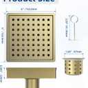 6 Inch Gold Shower Drain, Modern 304 Stainless Steel Square Shower Drain for Bathroom, Brushed Gold Shower Floor Drain with Grate Removable, Hair Strainer