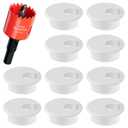 1-3/8 in. Hole Saw with 10PCS White Desk Grommet - Cable Management Kit for TV, Office, and Home Table - Hide Wires Behind Wall, TV Wall Cable Pass Through, Desk Cable Hole Covers