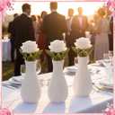 24 Pcs White Plastic Flower Vase Bulk for Centerpieces, Retro
