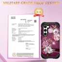 Hocase for Galaxy S24 Plus Case, Shockproof Heavy Duty Protection Soft Silicone Rubber Bumper+Hard Plastic Hybrid Protective Case for Samsung Galaxy S24 Plus (6.7") 2024 - Royal Purple Flowers