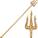 Spooktacular Creations Gold King Trident Cane, Halloween King Pitchfork Spear Trident Toy Prop for Halloween Costume Dress Up, Cosplay Parties Accessory