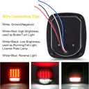 LIMICAR RV Tail Lights, Square 43 LED Trailer Lights, 2PCS Red/White Stop Turn Back up Reverse Tail Lights w/License Plate Light for Truck Trailer Jeep YJ TJ JK CJ