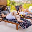 Youyole 2 Pcs Outdoor Chaise Lounge Chair Cushion 75.1 x 22.8 x 4.7 Inches Replacement Modern Tufted Chaise Cushion for Outdoor Furniture Patio Pool with Ties, Black Vintage Floral