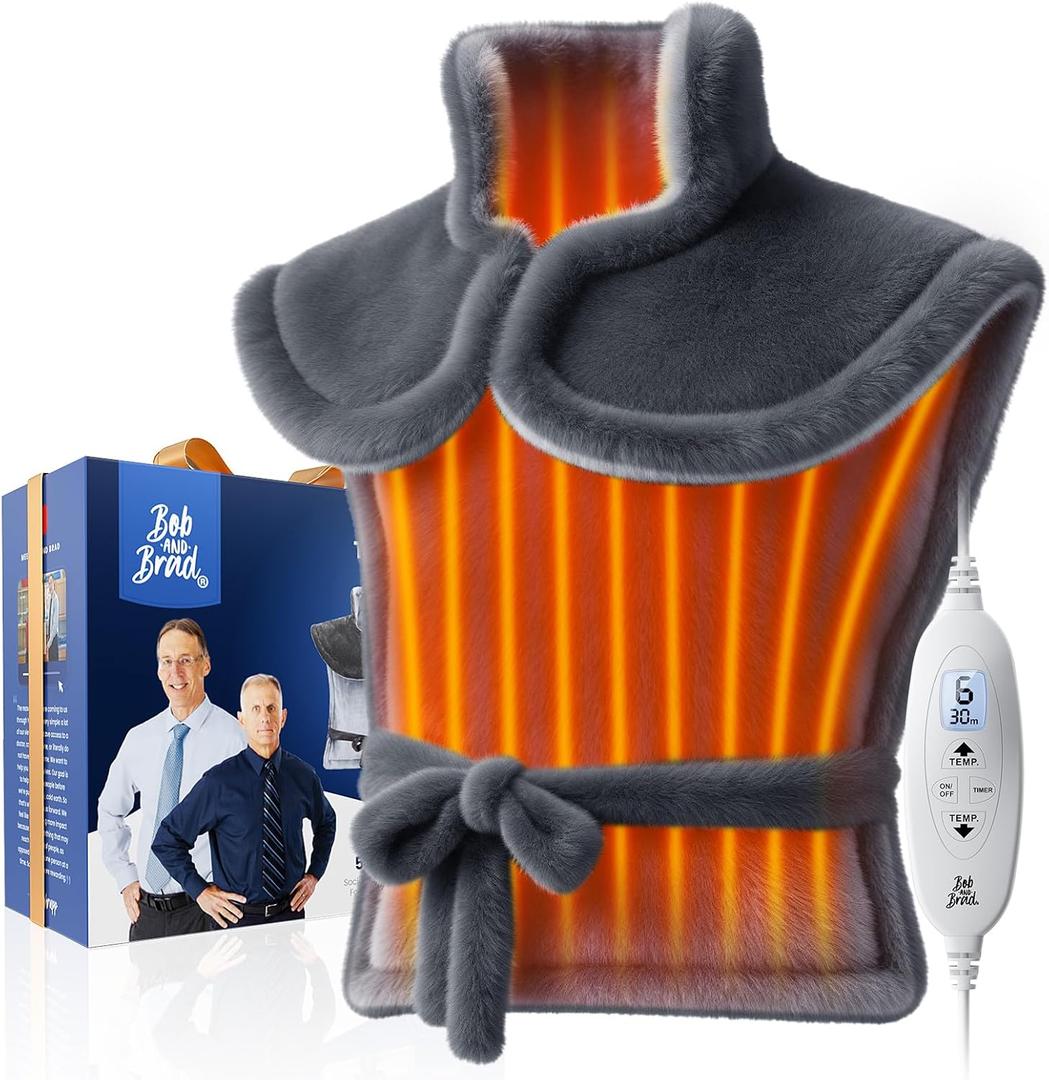 BOB AND BRAD Heating Pad for Back Pain Relief, FSA Edge-Weighted Electric Heat Pad for Neck HSA Eligible, Shoulders &Full Body Relief, Fast Heating, ETL Certified, Gift for Women Men Family 24"x34"