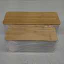 2 Pack Large Cable Management Box  Wooden Style Cord Organizer and Cover for TV Wires, Computer, Router, USB Hub and Under Desk Power Strip  Safe ABS Material and Baby-Pets Proof Lock (White)