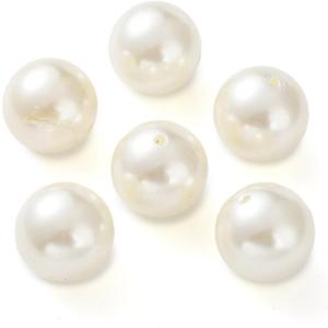 Ornazy 35 pcs 30mm Acrylic Imitated Pearl Beads for Craft Creamy White Faux Pearl Beads for Jewelry Making Bracelets Necklaces Hairs Decoration