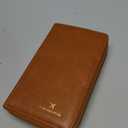 GOIACII Passport Wallet Travel Crossbody Bags for Women Wristlet Phone Purse Double Zip Vegan Leather Brown