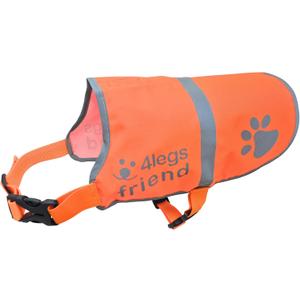 Upgraded Reflective Dog Vest. Hi-Visibility, Fluorescent Blaze Orange Dog Vest Helps Protect Your Best Friend. Safeguard Your PUP from Motorists & Hunting Accidents, On or Off Leash by 4LegsFriend (XS)