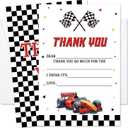 Race Car Birthday Party Thank You Cards for Boys Girls, Kids Thank You Cards Fill in the Blank, 20pcs Birthday Greeting Cards With Envelopes, Baby Shower Party Supplies /09