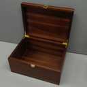 Large Wooden Storage Box - Wood Box with Lid for Home Decor, Ideal for Keepsakes, Trinkets, Jewelry & Photo, 12.5x9.4x6.1 IN, Wood Keepsake Memory Gift Boxes, Rustic Design-WB004- X Large (brown)