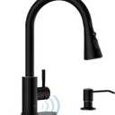 APPASO Touchless Kitchen Faucet, Oil Rubbed Bronze Sink Faucets with Soap Dispenser and Pull Down Sprayer 3 Modes, Activated Motion Sensor Hands Free with Deck Plate, High Arch