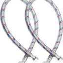 12" Faucet Hose Connector, 3/8" Comp x 1/2" FIP Braided Stainless Steel Faucet Water Supply Lines for Bathroom Kitchen Sink Faucet 2Pcs