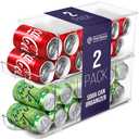 ClearSpace Soda Can Organizer & Soda Can Dispenser for Refrigerator - Fridge Organizer & Stackable Drink Organizer for Fridge or Refrigerator - Holds 12 Cans Each, BPA Free - 2 Pack