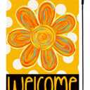 2 x RABUSOFA Summer Floral Garden Flag 12x18 Inch Double Sided Outside, Polka Dots Welcome Seasonal Yard Outdoor Decoration Small