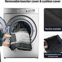 Amazon Basics Dog Car Seat, Pet Booster for Small-Medium Dogs with Leash & Washable Cover, Black