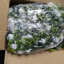 RECUTMS Artificial Hanging Plants Fake Hanging Plant Faux Eucalyptus Leaf Greenery Vine Outdoor UV Resistant Plastic Plants Home Garden Wedding Party Indoor Outdoor Decorations(White)