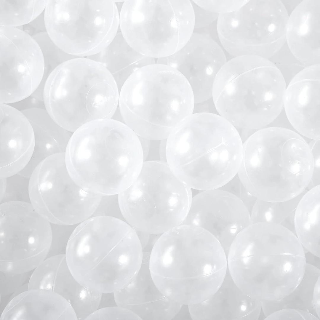 Heopeis Ball Pit Balls - 2.7inch Plastic Ball Play Balls BPA Free Phthalate Free Non-Toxic Play Balls for Children Ball Pit Party Brithday Ball Pool Tent (Clear)