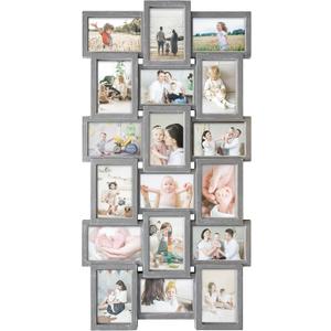 HELLO LAURA - 4x6 Picture Frame Collage With 18 Openings for Wall - Large Photo Frame Collage Wall Decor for Living Room Bedroom - Elegant Grey, 34.5 x 1 x 18 inches