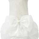 Dog Dress,Pet Wedding Dress Princess Formal Tutu Skirt with Bowknot,Puppy Birthday Party Outfit Apparel Girl for Small Dogs Cats (White, Small(6-8lb))