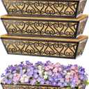 4 Pack 24 Inch Deck Railing Planter Box - Window Boxes Planters with Adjustable Brackets Coco Liners Balcony Planters Railing Hanging for Window Flower Boxes Outdoor Garden Decor