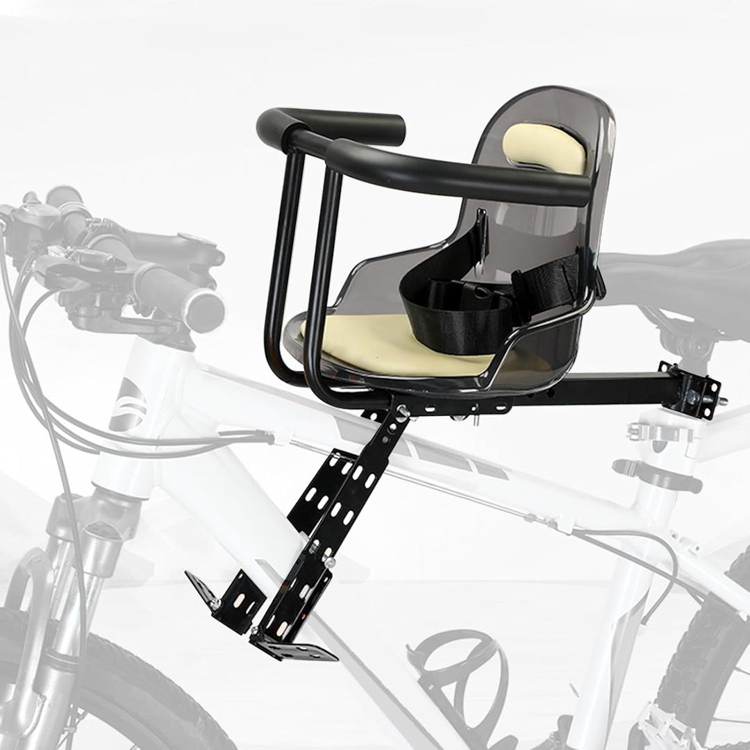 Bike Seat - Front Mount, Bike Seat for Adult Bike,Retractable Baby Bike Seat Front Mounted