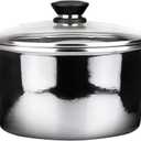 Granite Noir Metallic, 9.4 inches  stockpot with lid, made of black enameled steel, triple-layer non-stick coating with stone effect, suitable for all types of kitchens, cooking pot