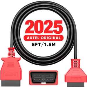 Autel OBD2 OBDII Extension Cable, 5ft 1.5M, 16 Pin OBD II Male to Female Extension Cable Extender, Car 16Pin OBD 2 Diagnostic Cord Adapter, for All OBD2 Vehicles, Work with Scam Tool and Code Reader