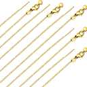 GTVOODX 10 Pack Gold Filled Necklace Chain Bulk Adjustable Stainless Steel Dainty Cable Chain for Jewelry Making with Rubber Stopper Beads