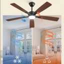 Fanbulous 52 Inch Ceiling Fans with Lights and Remote, Stepless Color Temperature Change & Dimmable 20W LED Ceiling Fan, 6 Speeds Reversible Quiet DC Motor for Bedroom, Living Room, Apartment, Black