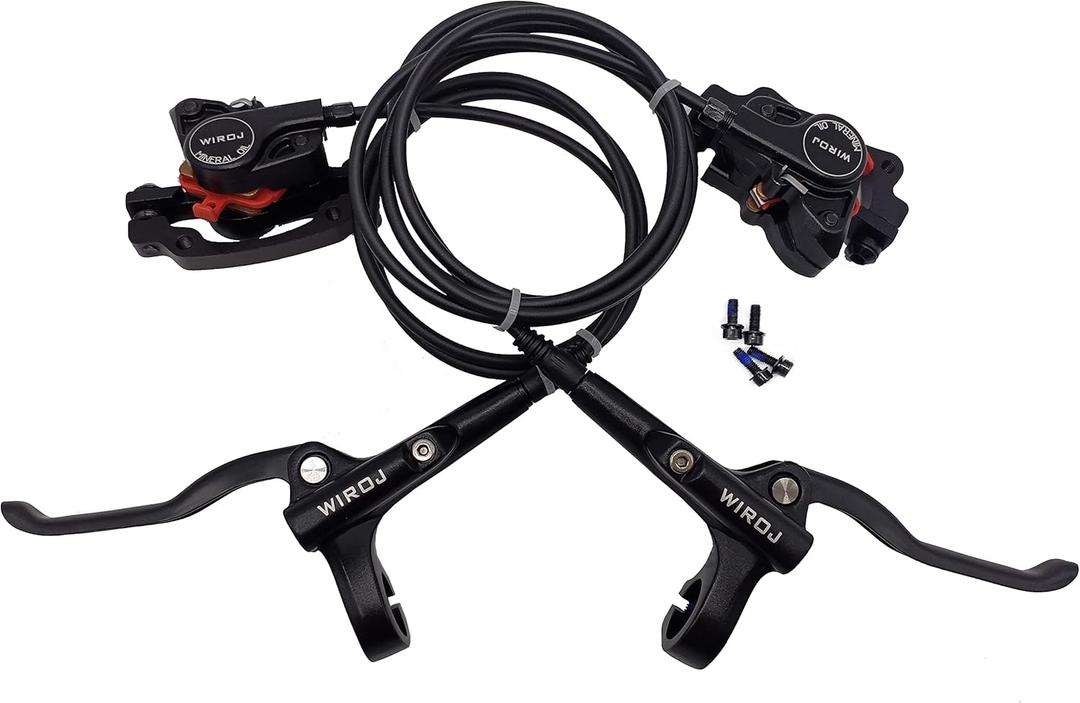 Mountain Bike Hydraulic Disc Brake Set, Front & Rear Disc Brake Kit Fit Bicycle MTB XC Trail, e-Bike, Fat Bike, Upgrade kit for Mechanical Disc Brake (Black - Left Front & Right Back)