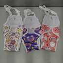 Pet Soft Dog Diapers Female Onesie Sanitary Pantie with Adjustable Suspender, Colorful Pattern Washable Puppy Diapers Female, Super Absorbent Underwear Dog Diaper for Heat (Nature, M)