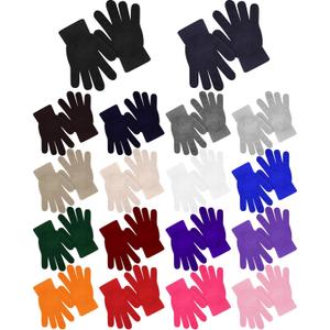 Toulite 36 Pair Adult Winter Gloves Bulk Warm Knitted Magical Gloves Stretchy Solid Color Mittens for Men Women Homeless