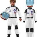 Spooktacular Creations Astronaut Costume with Helmet, Toddler Astronaut Outfit, BoysPilot Jumpsuit Unisex for Halloween Party