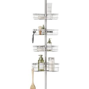 Zenna Home 2159NN Tension Pole Shower Caddy, Satin Nickel