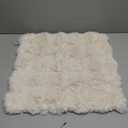 SUMAHE  Luxury Genuine Sheepskin Throw Pillow Covers Soft Fluffy Solid Decorative Square Couch Pillow Cover 18"x18" Pillowcase Cushion Case for Sofa Bedroom Car Bed No Pillow Insert Long Wool Ivory White