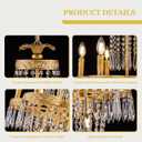 TOCHIC Gold Crystal Chandeliers for Dining Room, 9-Light French Empire Crystal Chandeliers for Entryway, 24" D Modern Luxury Ceiling Lighting Fixtures for Living Room Bedroom Kitchen Stairway Foyer, 19 inch